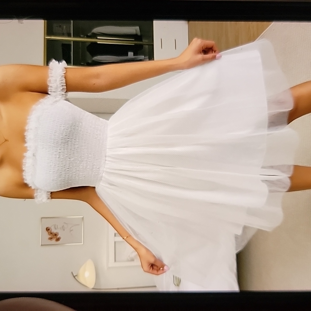 Off Shoulder Mesh Dress